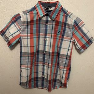 Nautica size 10/12 plaid button up shirt